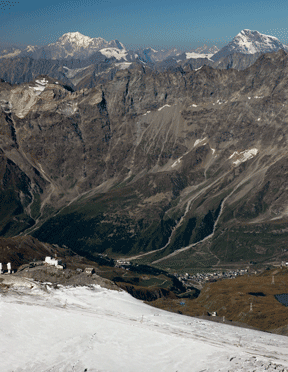 View of Zermatt from cable car