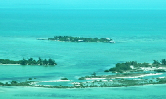 Cayo Espanto from the airplane