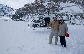 Larry and Lilliam on the glacier