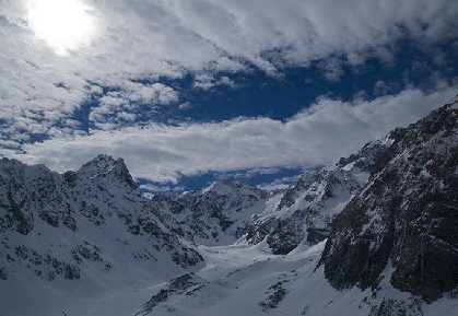 Helicopter ride over glacier