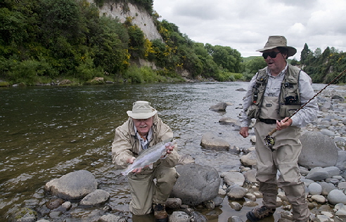 Jim guided Larry to his trout