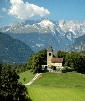 Switzerland church in the valley